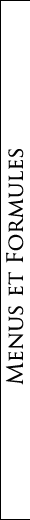 Menus et formules